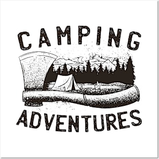 Camping Adverture - Nature Hiking Design Posters and Art